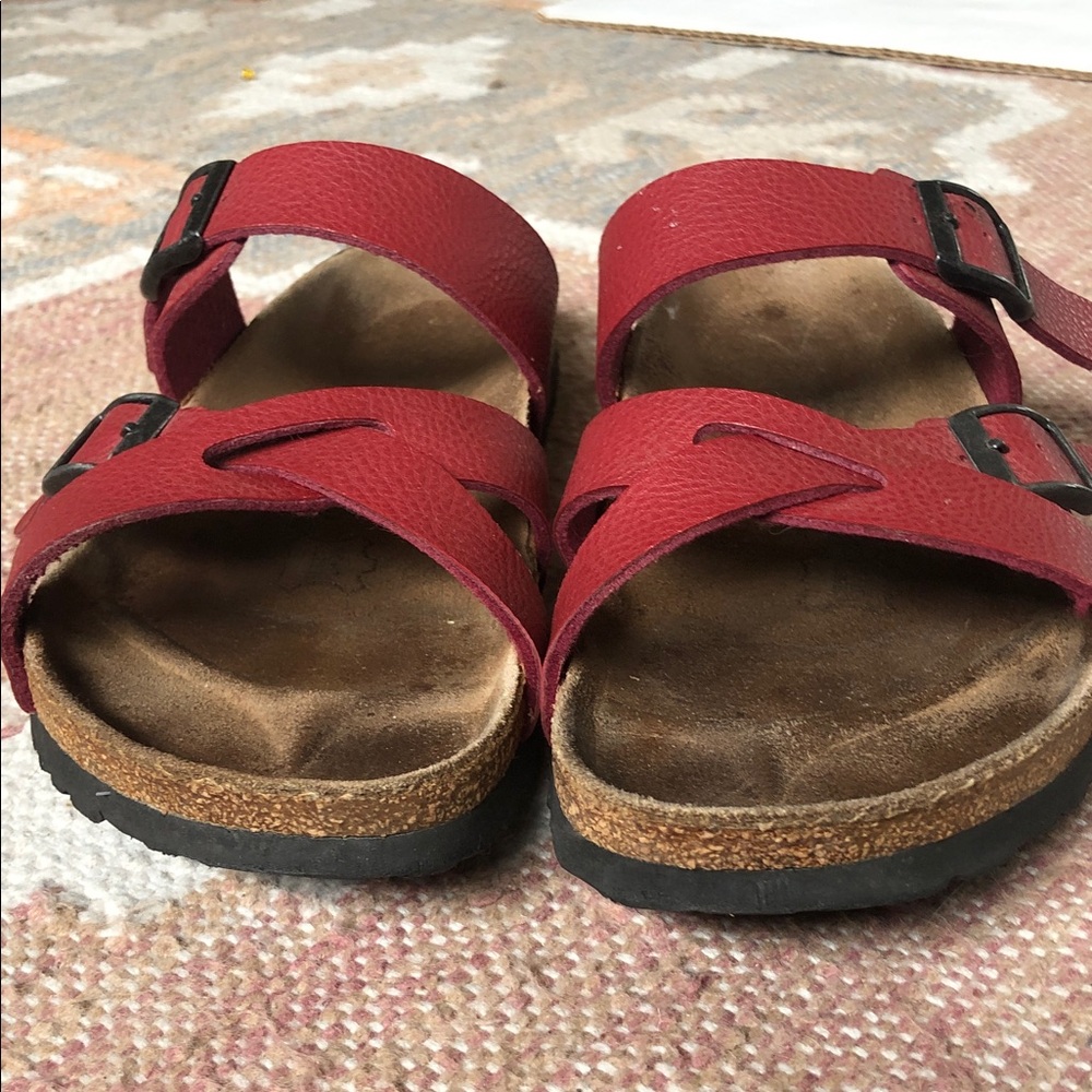 Birki’s by Birkenstock Burgundy Strap Sandals size W 8, M 6 - Picture 4 of 8